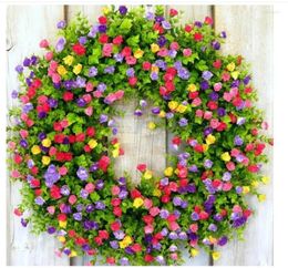 Decorative Flowers Farm Colourful Cottage Wreath Spring Decoration Front Door Durable Stable Beautiful Four Seasons Hanging Ornament