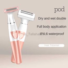 Electric Shavers Painless Epilator Mens and Womens Hair Trimmer Shaver Electric Shaver AA Battery In-Line Cutterheads IPX7 Waterproof Hygienic 240329