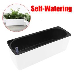 Office Self Watering Plant Flower Pot with Water Level Indicator Garden Balcony Bonsai Planting Pot Flower Planter Decorations 240329