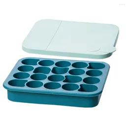 Baking Moulds Silicone Ice Square Trays With Spill-Resistant Removable Lid Easy Release Stackable 20 Cavity DIY Maker(Blue)