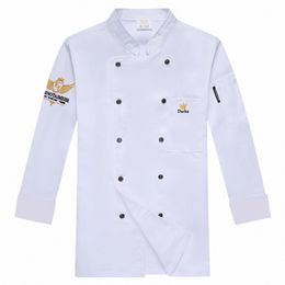 men Cake Shop Cafe Pastry Chef Costume French Restaurant Hotel Chef Uniform Kitchen Canteen Cook Work Lg/Short Sleeve Jacket n5eM#