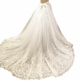 tulle Luxury Lace Appliques Detachable Skirt Wedding Boho Removable Train For Dres Bridal Overskirt Z4az#