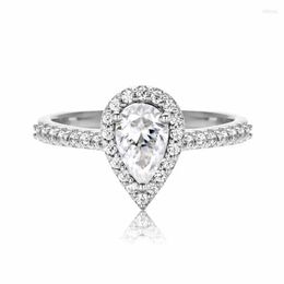 Pendant Necklaces AnuJewel 1ct Pear Cut Moissanite Engagement Wedding Ring 925 Sterling Silver Rings For Women Jewellery Whole223s