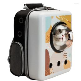 Cat Carriers Backpack Portable Pet Outing Bag Square Breathable Space Double Back Ins