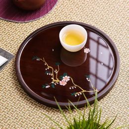 Tea Trays JapaneseHand-paintedBamboo Tray Pot Bearer Dry Brewing Table Chinese Home Sets Service Retro