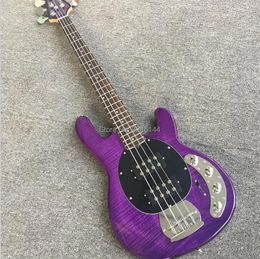 New custom music- man 4 string electric bass, purple, factory wholesale and retail. Can modify the custom, real photos