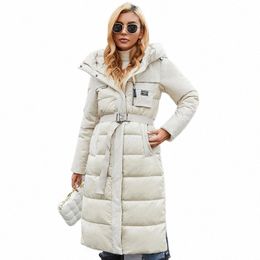 gasman 2022 Women's jacket Lg elegant Fi Winter coat for women brand Zipper pocket Warm Parka with belt Down jackets 8189 X5QK#