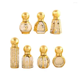 Storage Bottles Bottle Refillable With Roller Dropper Sticker Perfume Glass Metal Transparent Essential Oil