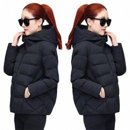 women Short Down Cott Jacket Casual Female Outwear 2023 New Black Fi Puffer Coats Winter Hooded Cott Coat Loose Jackets L3tD#