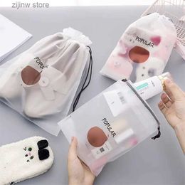 Other Home Storage Organization 3Pc Cute Transparent Waterproof Travel Cosmetic Bag Women Makeup Case Bath Make Up Toiletry Wash Beauty Kit Storage Pouch Y240329