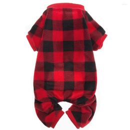 Dog Apparel Classic Red Plaid Sweaters Soft Clothes Pet Pyjamas For Dogs