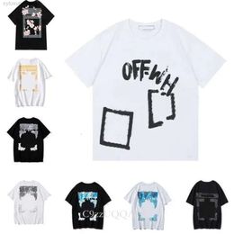 Off White Shirt and Womens t Designers Offs Clothing Loose Tees Man Casual Street Graffiti Sweatshirt Short Sleeve 798