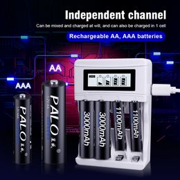 PALO 1.2V AA+AAA Rechargeable Battery 3000mAh AA 2A NIMH Battery 1.2V AAA Rechargeable NI-MH Batteries With Battery Holders