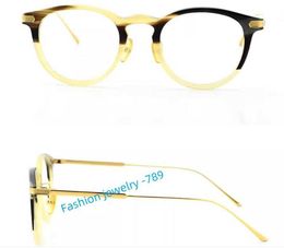 Luxury titanium temple horn glasses frame titanium buffalo round optical eyeglasses natural buffalo horn eyeglasses