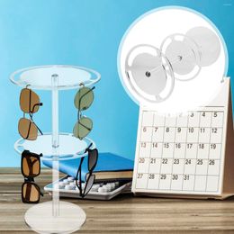 Decorative Plates 2-layer Acrylic Sunglasses 360 Rotating Display Stand Desktop Holder Eyeglasses Frame Eyewear Tabletop Organizer Rack