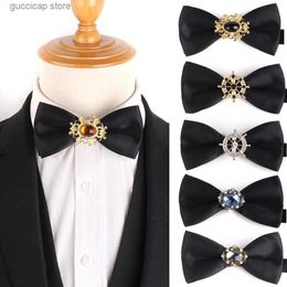 Bow Ties New Suits Bowtie For Groom Fashion Black Bow tie For Men Women Bow knot Adult Wedding Bow Ties Cravats Groomsmen Bow ties Y240329