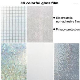 Window Stickers 3D Colour Glass Film Sticker Static Bonding Decoration Transparent Opaque Bathroom To Prevent Peeping