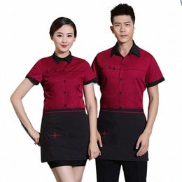 summer Women Restaurant Waiter Uniform Hotel Food Service Stall Overalls Men Cafe Waitr Uniform Coffee Shop Work Wear 90 X9Yy#