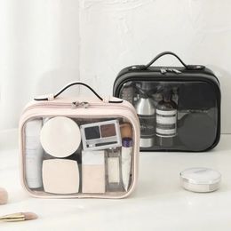 Storage Waterproof Cosmetic Bag Double Layered Makeup Brush Multifunctional Large Capacity Lady Travel Clear Bags 240328