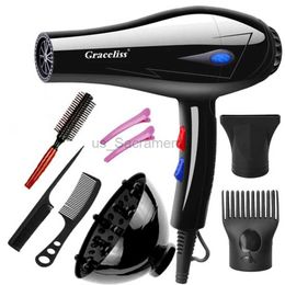 Hair Dryers 110V or 220V With US EU Plug 1800W Hot And Cold Wind Hair Dryer Blow dryer Hairdryer Styling Tools For Salons and household use 240329