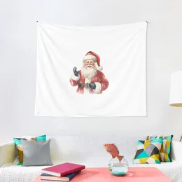 Tapestries Watercolor Santa Christmas Illustration Tapestry Aesthetic Home Decor Wall Coverings
