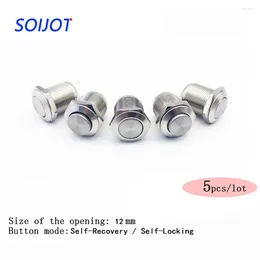 Smart Home Control 5pcs/lot 12mm Metal Button Switch Locking Latching /Self-reset Momentary Waterproof Press The Point Flat Head And High