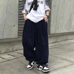 Men's Pants Men 2024 Spring Autumn Retro Loose Straight Trousers Male Solid Colour Wide Leg Fashion Drawstring Casual I659