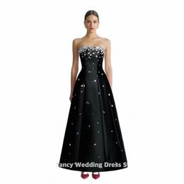 fancy Luxury Dubai Black Beaded Evening Dr for Women 2024 Elegant Pink Arabic Wedding Birthday Party Formal Gowns v8oW#