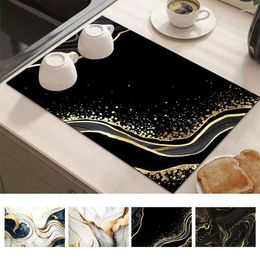 Table Mats Printed Drain Pad Kitchen Mat Absorbent Draining Rug Coffee Dish Drying Sink Drainer Home Decor