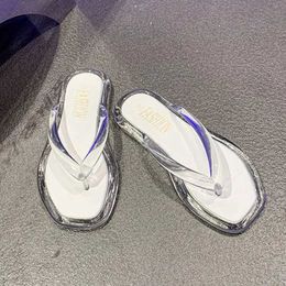 Slippers Pvc Transparent Flip Flops Shoes Women Flats Summer Sandals Fashion Beach Dress 2024 New Casual Female Zapatos Slides H240328VG4N