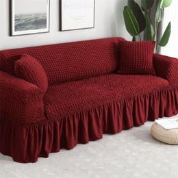 Waterproof Solid Color Elastic Sofa Cover For Living Room Printed Plaid Stretch Sectional Slipcovers Sofa Couch Cover L shape LJ20306w