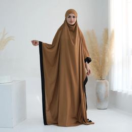 Ethnic Clothing Ramadan Jilbab Muslim Women One Piece Prayer Dress Khimar Hijab Robe Full Cover Hooded Abaya Dubai Niqab Islam Modest