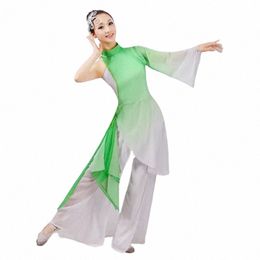 new Classical Dance Costume Adult Female Fan Dance Umbrella Dance Performance Clothing Ethnic Costumes T1ea#