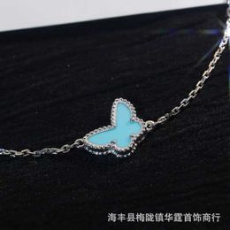 Brand Fashion Van Clover Blue Turquoise White Fritillaria Plated 18K Rose Gold Butterfly Bracelet Live Broadcast