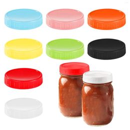 Storage Bottles 8pcs Kitchen Different Colors PP Leak Proof Round Juice Replacement Parts Wide Mouth Canning Drink Mason Jar Lids Secure