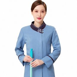 2020 Housekee Uniform Hotel Waiter Cleaner Work Uniforms Chinese Restaurant Housekeeper Waiter And Waitr Uniforms AS484 M4AY#