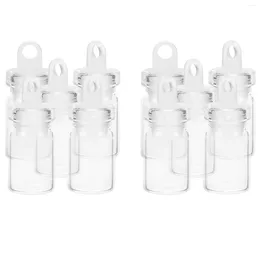 Vases 10 Pcs Pendant Wishing Bottle Glass Bottles With Stoppers Jars Lids Mini Small Plug Little Plastic