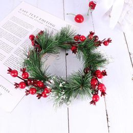 Decorative Flowers Pomegranate Wreath Garland Wedding Door Bamboo Simulated Berry Hanging The Christmas