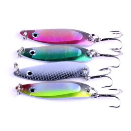 50pcs Fishing Spoon Lures 5cm spinner and spoon silver Spinner multicoloured Hard Bait Colourful metal baits ZZ