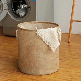 Laundry Bags Bathroom Organiser Foldable Basket Cotton Linen Clothes Toy Storage Home Dirty Organisers