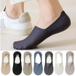 Men's Socks 1pair Low Cut Ankle Boat Soft Silicone Non-slip Breathable Mesh Ultra-thin Invisible Spring