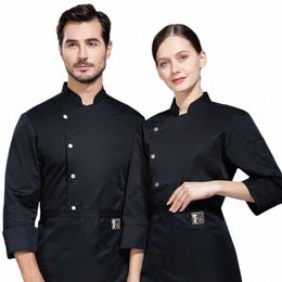 chef Overalls Lg Sleeve Autumn and Winter Clothes Hotel Kitchen Dining Restaurant Canteen Restaurant Wholesale Pastry Cook m3Fo#