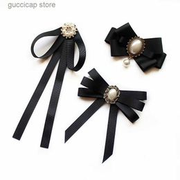 Bow Ties Bow tie ladies bank stewardess student performance professional Korean collar flower white shirt skirt black bow accessories Y240329