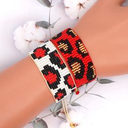 Strand Mosengkw MGB Mizhu Handmade Jewellery Personalised Fashion Retro Ethnic Style Weaving Leopard Pattern Wide Bracelet