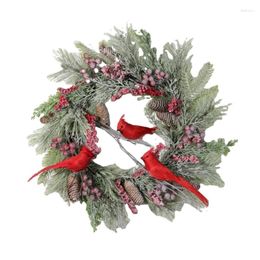 Decorative Flowers Artificial Wreath Simulation Christmas Berries Front Door Garlands Entrance Decor For Holiday Dropship