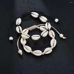 Anklets Summer Beach Shell Anklet For Women Bohemian Braided Rope Adjustable Chain Bangle Girls Leisure Vacation Jewelry