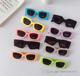 INS Kids sunglasses girls candy Colour square frame sunglasses summer children Uv 400 goggles boys beach sunblock shade Z5003