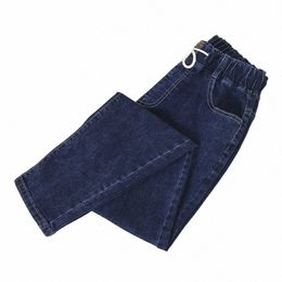 plus Size Clothes Women Jeans Slim Drawstring High Waist Stretch Denim Pencil Labelling Harem Pants Autumn 2023 x6Cp#