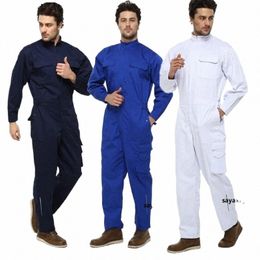 men Work Overall Working Uniforms Stand Collar Mechanic Repairman Work Clothes Siamese Overall Coverall Overol De Trabajo Hombre Q1Qr#