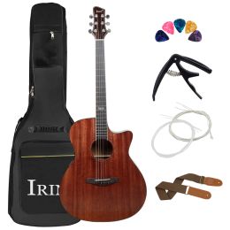 Guitar 41 Inch 6 Strings Acoustic Guitar Spruce Wood Panel Folk Guitarra with Guitar Bag Capo Strings Picks Strap Parts & Accessories